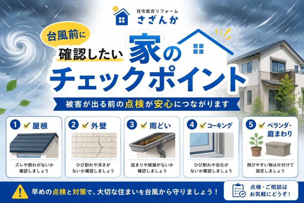 台風前に確認したい家のチェックポイントを紹介するブログ