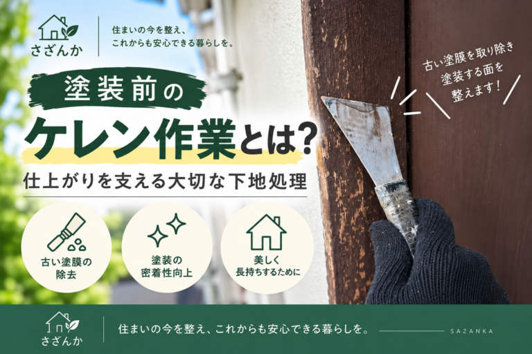塗装前に古い塗膜を除去するケレン作業の様子